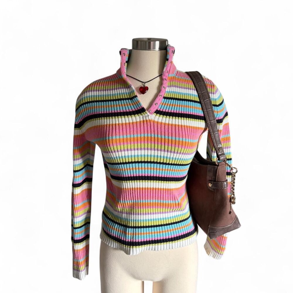 Tommy-hilfiger Women's Pink and Green Jumper